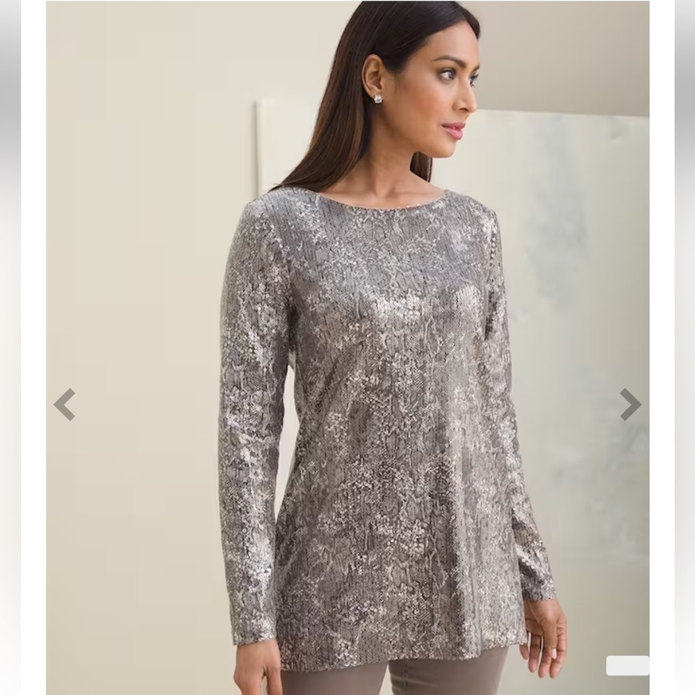 Chico’s sequin blouse size 1 US M
